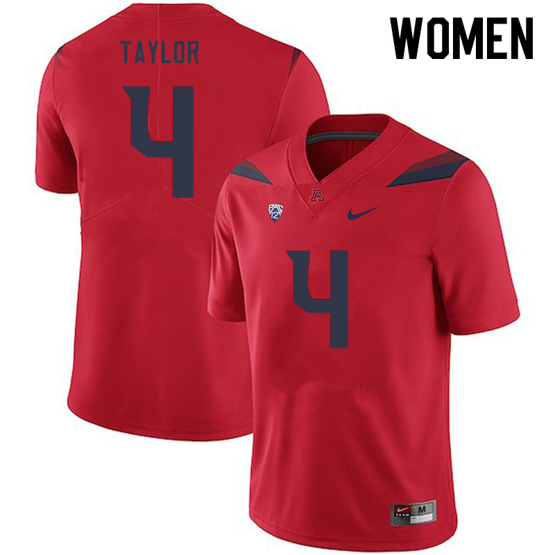 Women #4 Isaiah Taylor Arizona Wildcats College Football Jerseys Stitched-Red